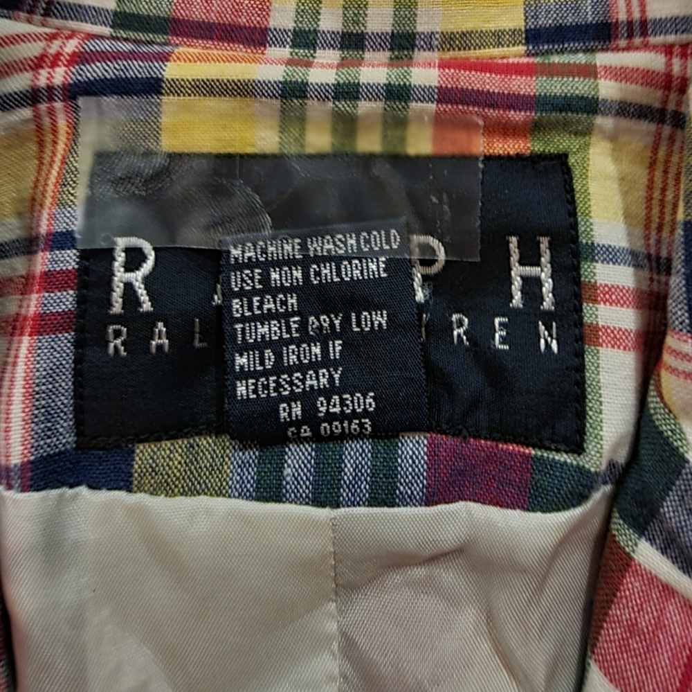 Vintage Ralph Lauren RRL Double RL Madras Plaid Blazer Sz 4 Excellent Condition - Picture 7 of 13